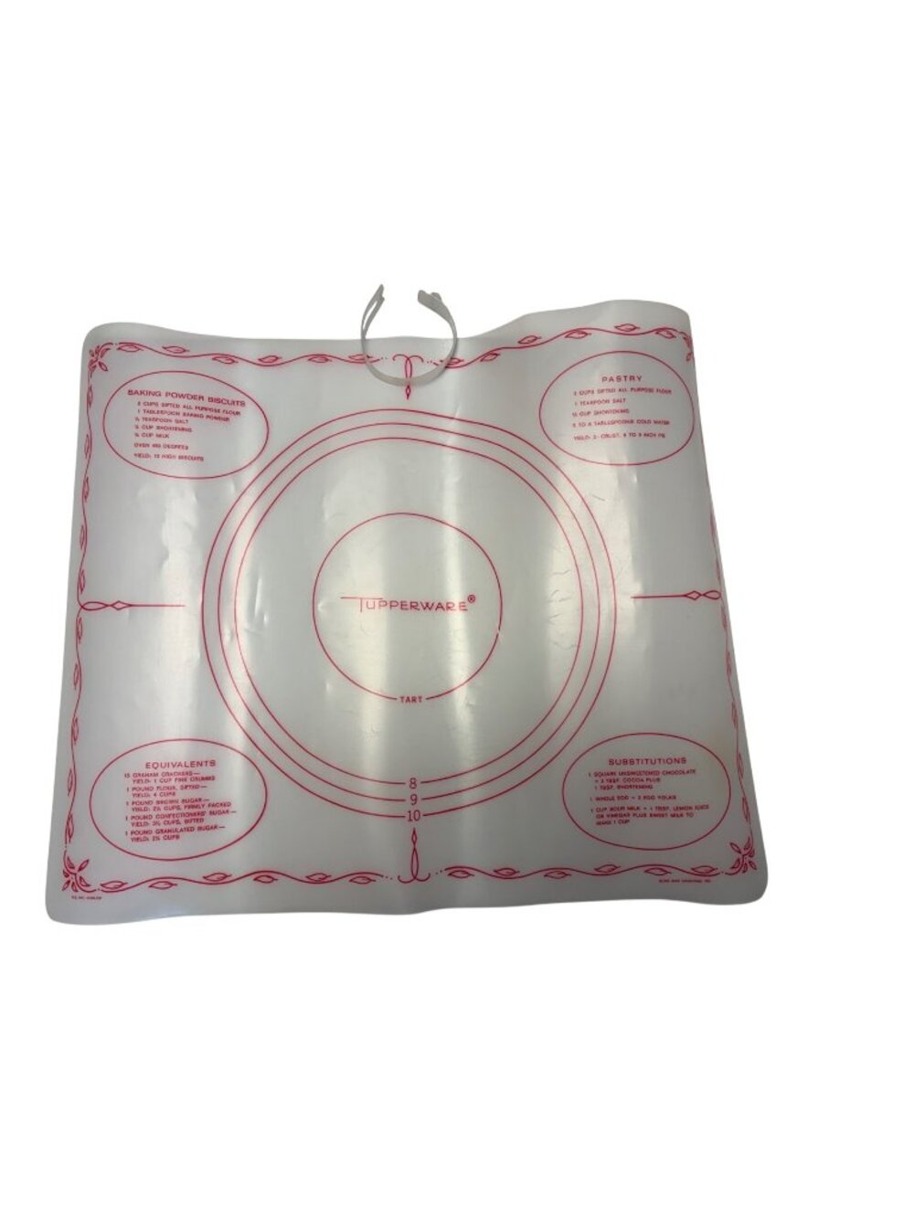Vintage Tupperware Pastry Mat 1965 Dart Industries Rolling Dough Guide 18x22 USA